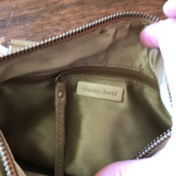 Charles David bag - straw and gold leather - Picture 5 of 5